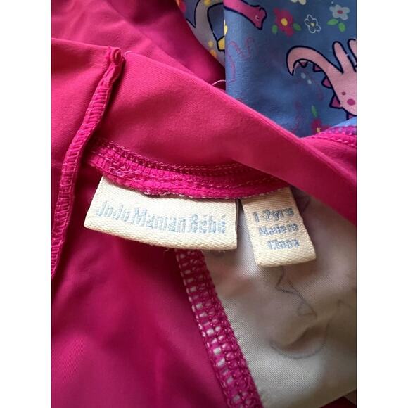 JoJo Maman Bebe dinosaur rashguard Girls Size 1-2 years Excellent condition exce - Picture 5 of 6